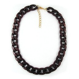 necklace curb chain glossy brown