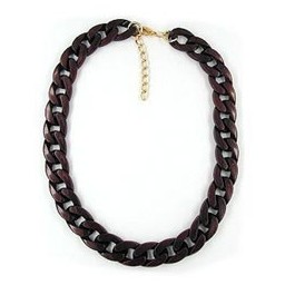 necklace curb chain glossy brown