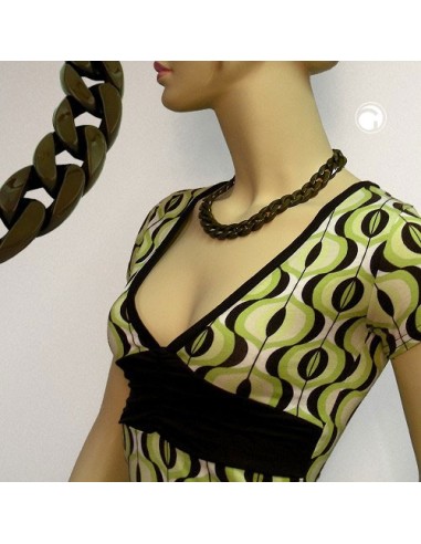 necklace curb chain dark olive green