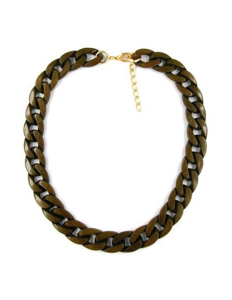 necklace curb chain dark olive green