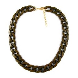 necklace curb chain dark olive green