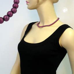 necklace beads 8mm purple/wax coloured