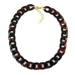 necklace curb chain brown 45cm