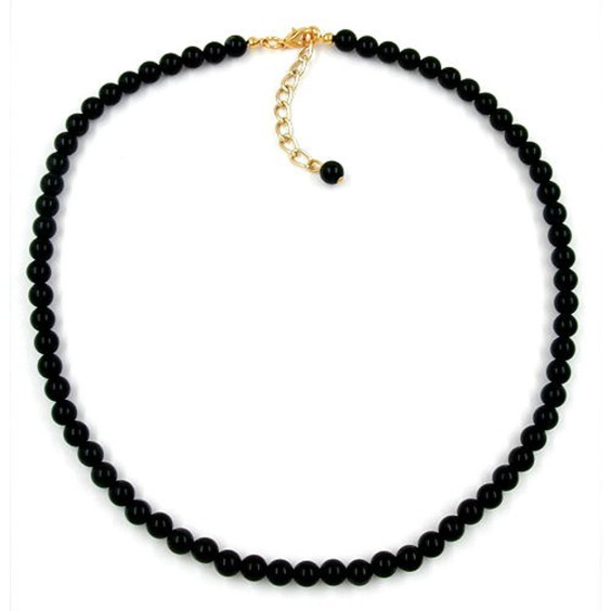 necklace beads 6 mm black