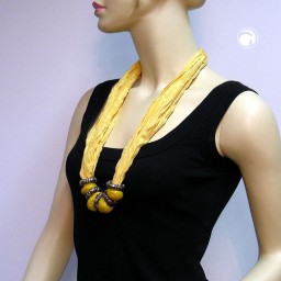 necklace silk scarf yellow 80cm