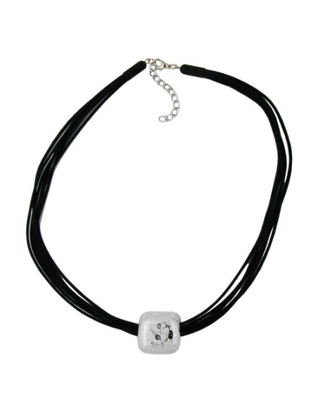 necklace square beads silver 50cm