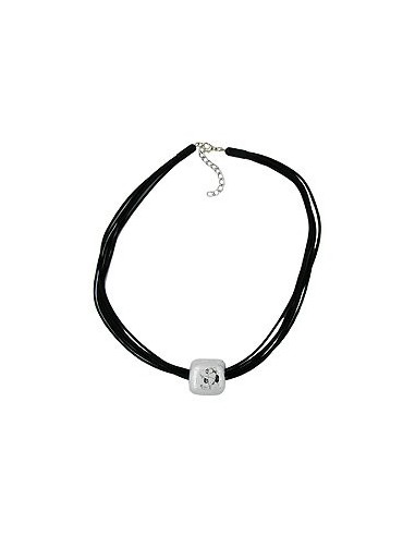 necklace square beads silver 50cm