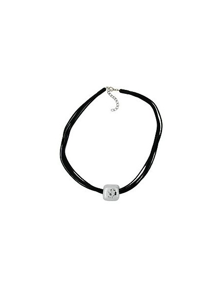 necklace square beads silver 50cm