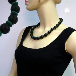 necklace beads. black and green wooden beads