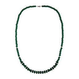 necklace wooden beads green matte 80cm