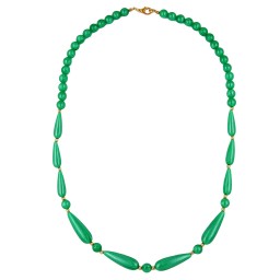 necklace silky shimmering beads green