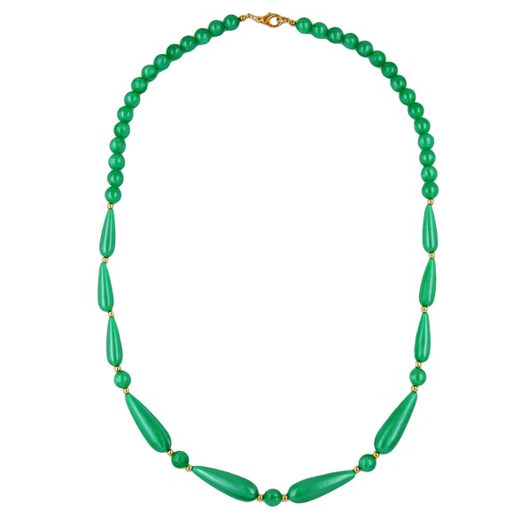 necklace silky shimmering beads green