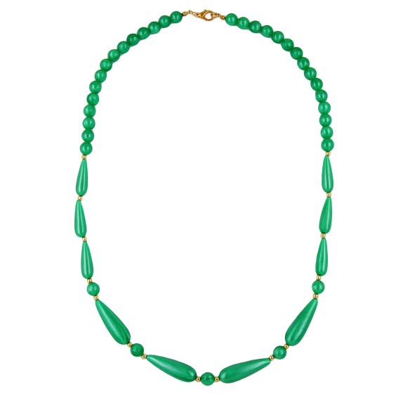 necklace silky shimmering beads green