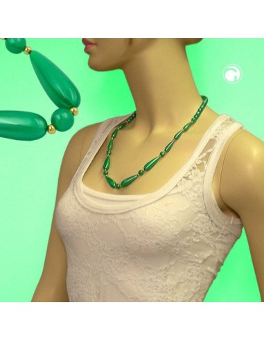necklace silky shimmering beads green