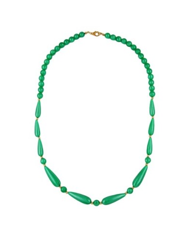 necklace silky shimmering beads green