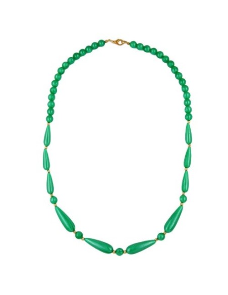 necklace silky shimmering beads green