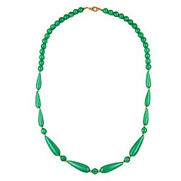 necklace silky shimmering beads green