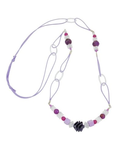 necklace spiral pearl purple 100cm