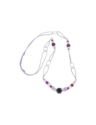necklace spiral pearl purple 100cm