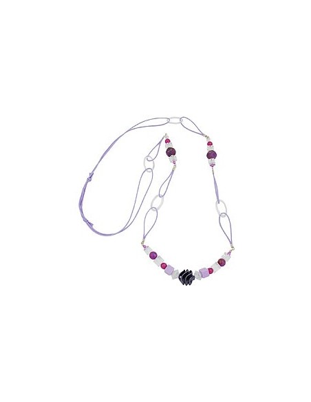 necklace spiral pearl purple 100cm