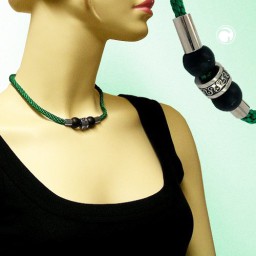 necklace green cord matte polished