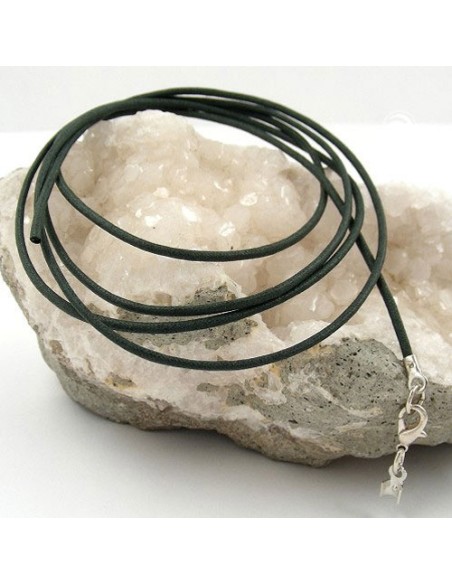 cord green 1 mm with silver coloured clasp 100cm