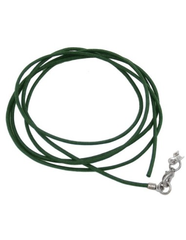 cord green 1 mm with silver coloured clasp 100cm