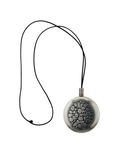 necklace round pendant antique silver