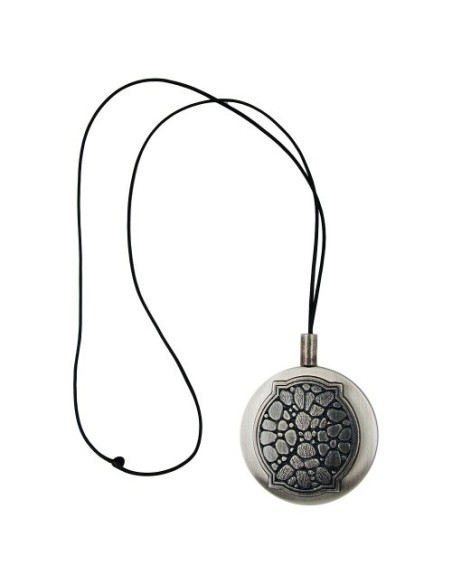 necklace round pendant antique silver