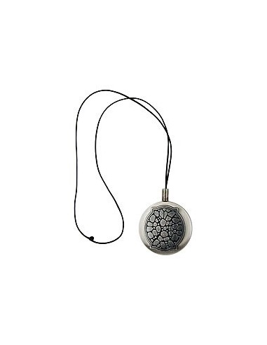 necklace round pendant antique silver