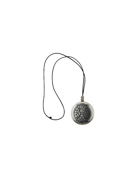 necklace round pendant antique silver