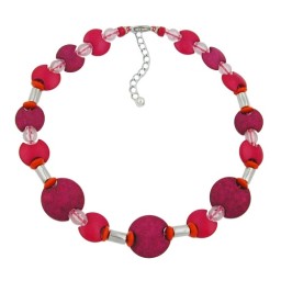 necklace pink-red matte-shiny 42cm