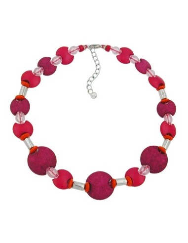 necklace pink-red matte-shiny 42cm