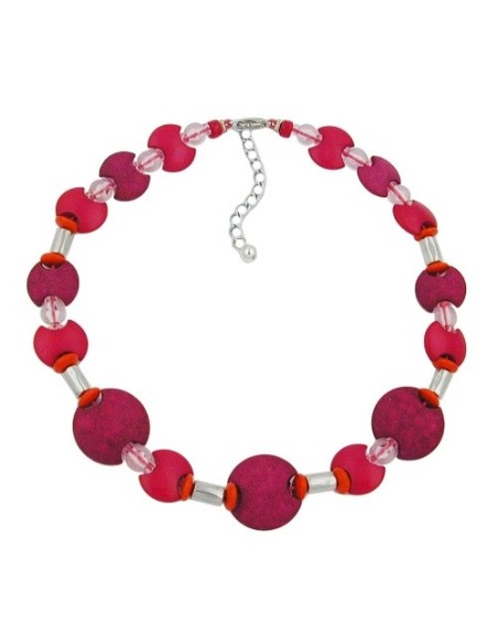 necklace pink-red matte-shiny 42cm