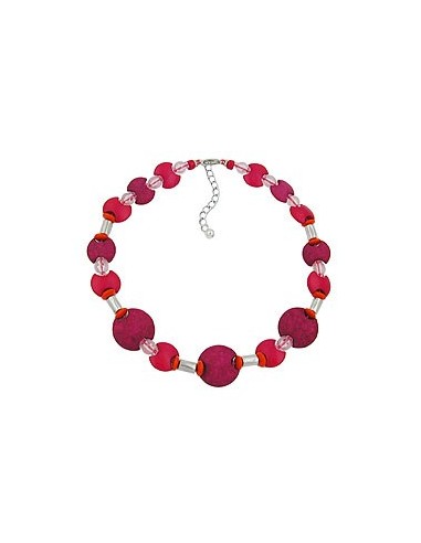 necklace pink-red matte-shiny 42cm