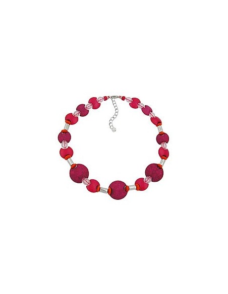 necklace pink-red matte-shiny 42cm