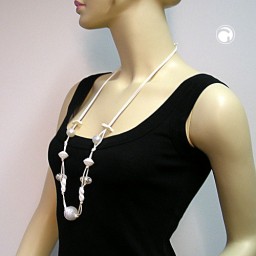 necklace beads wax-white