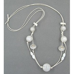 necklace beads wax-white