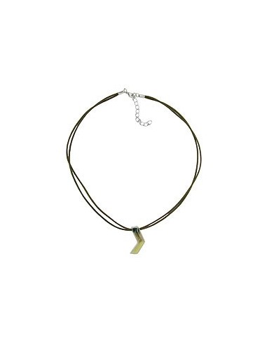 necklace boomerang pendant green marbled