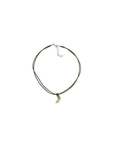 necklace boomerang pendant green marbled