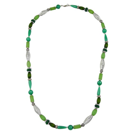 necklace beads mint-silk 90cm