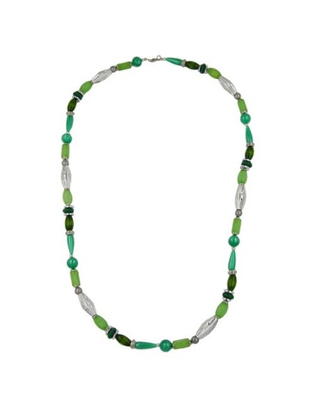 necklace beads mint-silk 90cm