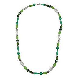 necklace beads mint-silk 90cm