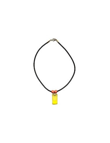 necklace yellow pendant orange/ matte polished
