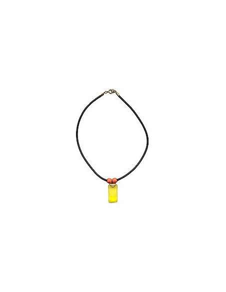 necklace yellow pendant orange/ matte polished