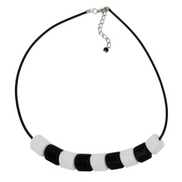 necklace tilt-pearl black-white 45cm