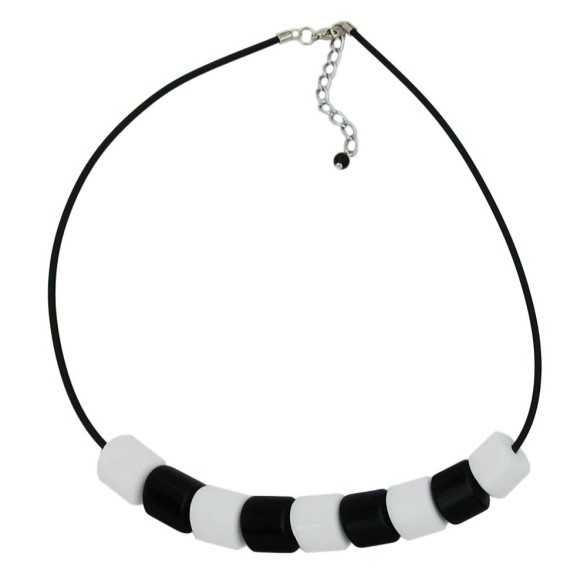 necklace tilt-pearl black-white 45cm