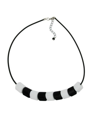 necklace tilt-pearl black-white 45cm