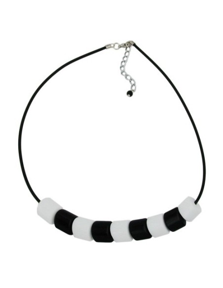 necklace tilt-pearl black-white 45cm