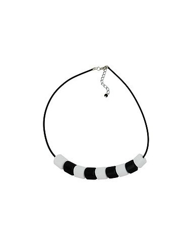 necklace tilt-pearl black-white 45cm